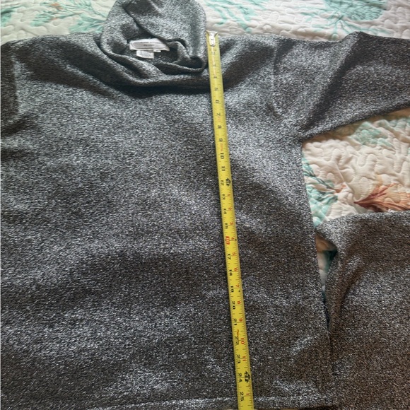 Adrienne Vittadini Petites Matching Metallic Knit Hoodie + Skirt Set - Picture 13 of 14